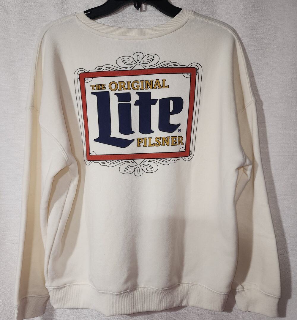 Miller lite sweatshirt women's Medium-first picture is back of sweatshirt